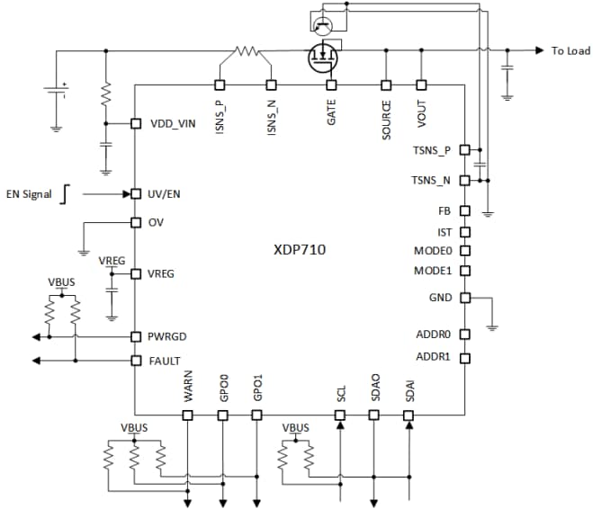 Application Circuit Diagram - Infineon Technologies XDP710 Hot-Swap Controller